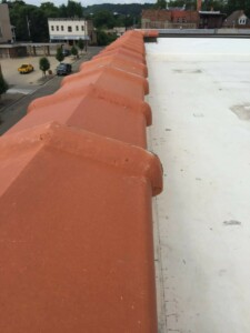 Installed 18″ wall coping